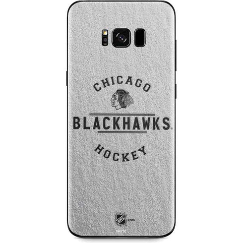 NHL Chicago Blackhawks Black Text Galaxy S8 Plus Skin